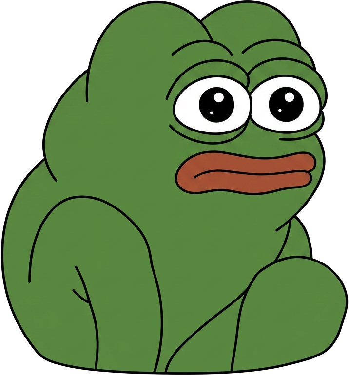 Smug green frog sticker